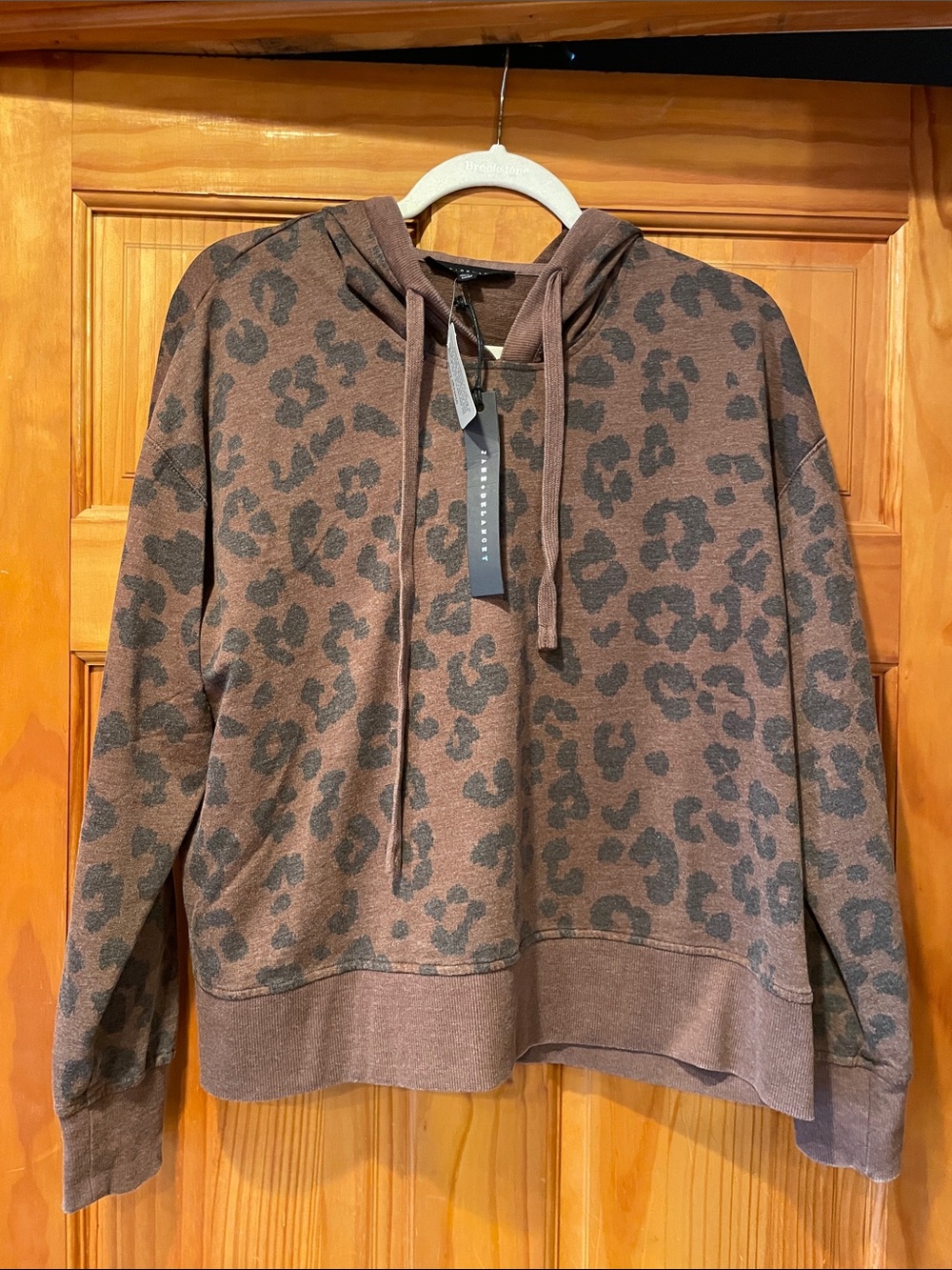 Women’s Brown and Black Leopard Crewneck Hoodie